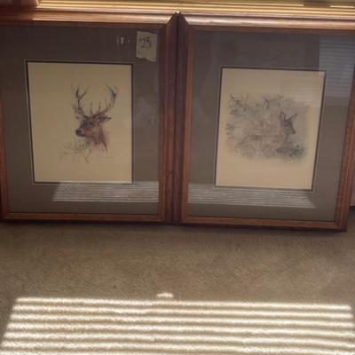 Two wood Framed Art Pieces