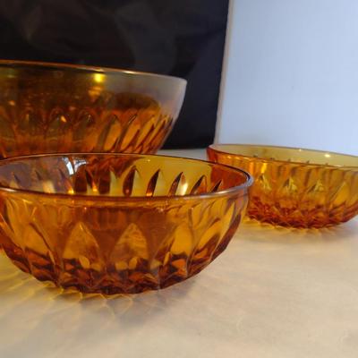 Amber Glass Salad Set- Five Pieces