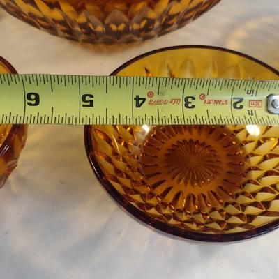 Amber Glass Salad Set- Five Pieces