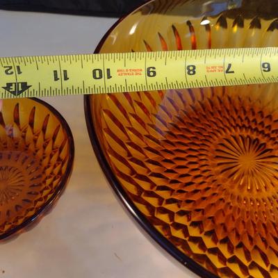 Amber Glass Salad Set- Five Pieces