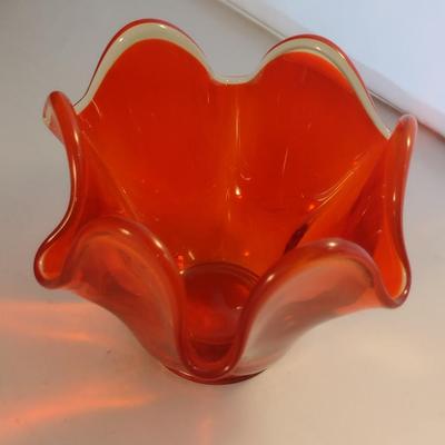Ruffled Candle Holder/Footed Candy Dish- Approx 4 1/2" Tall