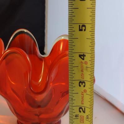 Ruffled Candle Holder/Footed Candy Dish- Approx 4 1/2" Tall