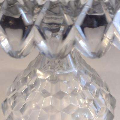 Vintage Fostoria American Cubist Round Cake Pedestal with Rum Well- Approx 10" in Diameter