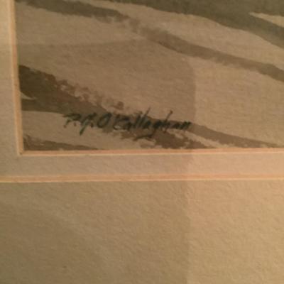 505 Original Watercolor Barn Scene by P.J. O’Callaghan