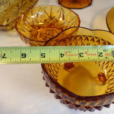 Collection of Amber Glass Serve Ware