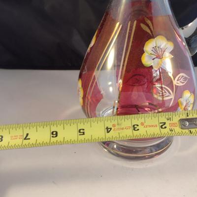 Czech Wine Decanter with Stopper- Approx 15" Tall