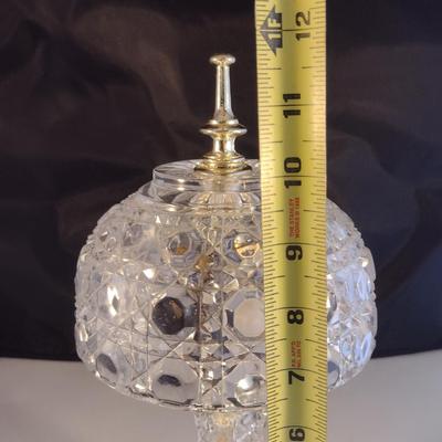 Vintage Glass/Crystal Small Accent Table Top Lamp- Approx 11 3/4" Tall