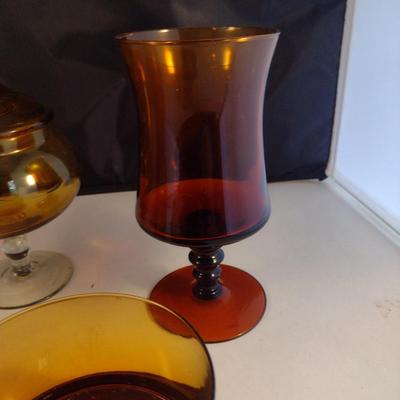 Collection of Amber Glass Home Decor