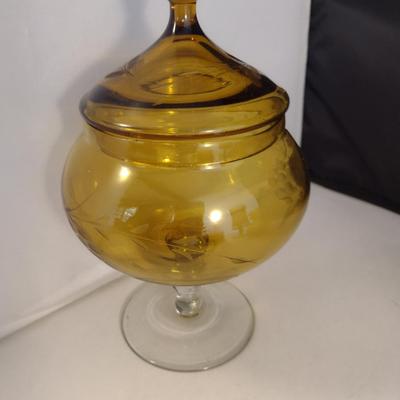 Collection of Amber Glass Home Decor