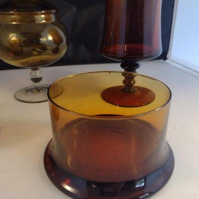Collection of Amber Glass Home Decor
