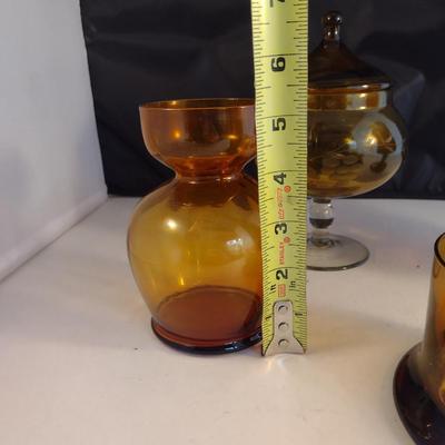 Collection of Amber Glass Home Decor