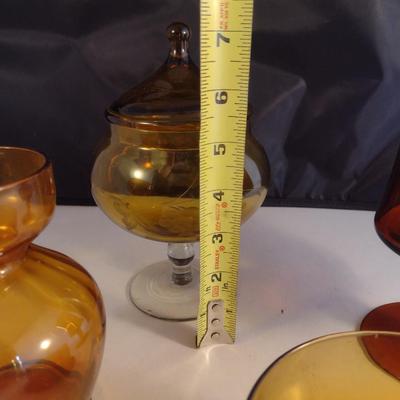 Collection of Amber Glass Home Decor