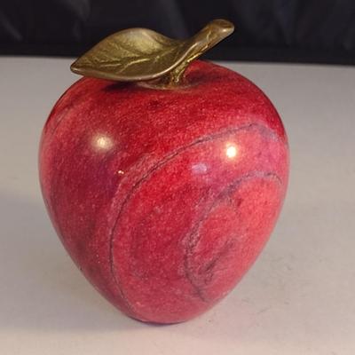 Marble/Stone Decorative Apple- Approx 3 3/4' Tall