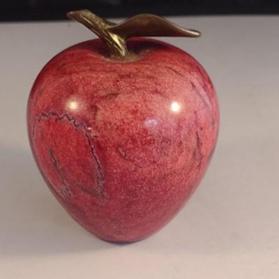 Marble/Stone Decorative Apple- Approx 3 3/4' Tall