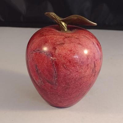 Marble/Stone Decorative Apple- Approx 3 3/4' Tall