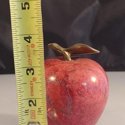 Marble/Stone Decorative Apple- Approx 3 3/4' Tall