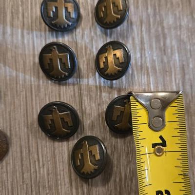 Antique Coin and Southwest Thunderbird Button Lot