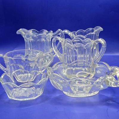 LOT 2L: Crystal Candy Dishes, Bowls, Creamer/Sugar, and Other Pieces