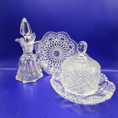 LOT 2L: Crystal Candy Dishes, Bowls, Creamer/Sugar, and Other Pieces