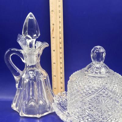 LOT 2L: Crystal Candy Dishes, Bowls, Creamer/Sugar, and Other Pieces