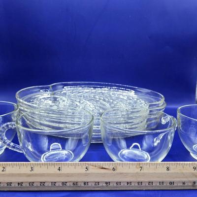 LOT 6L: Eat Dessert First! 2 Sets of 4 Tea & Dessert Plates, Large Platter, Creamer/Sugar,& Bowl