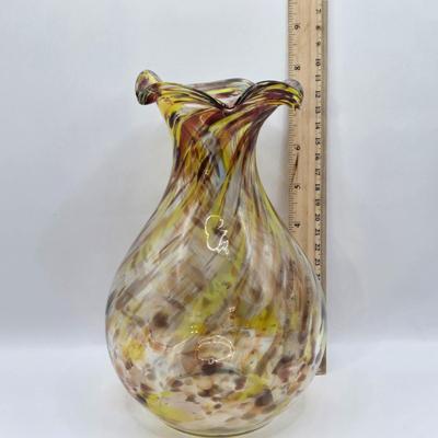 LOT 9L: Vases, Including Cobalt Blue Glass Stacked Bubble Bottle and More