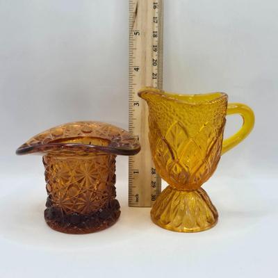 LOT 10L: Variety of Amber Glassware Including Wine/Liquor Decanter