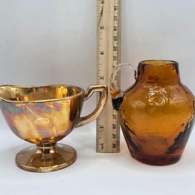LOT 10L: Variety of Amber Glassware Including Wine/Liquor Decanter