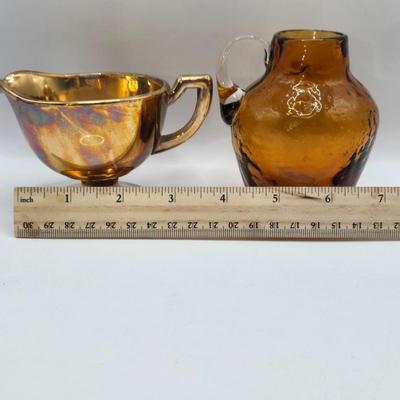 LOT 10L: Variety of Amber Glassware Including Wine/Liquor Decanter