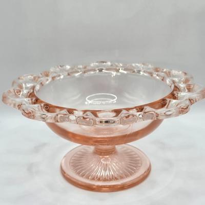 LOT 14L: Stop and Smell the Roses. Pink Depression Glass Candy Dish, Porcelain Rose Basket, Small Trinket Dishes From Prussia, Austria,...