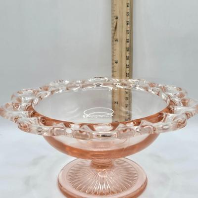 LOT 14L: Stop and Smell the Roses. Pink Depression Glass Candy Dish, Porcelain Rose Basket, Small Trinket Dishes From Prussia, Austria,...