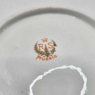 LOT 14L: Stop and Smell the Roses. Pink Depression Glass Candy Dish, Porcelain Rose Basket, Small Trinket Dishes From Prussia, Austria,...