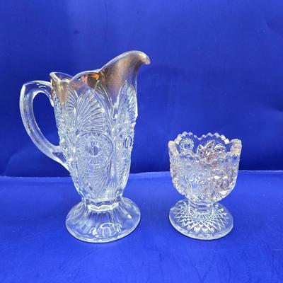 LOT 15L: Vintage Victorian Clear Glass Boot Shoe Roller Skate, Vintage Glass Daisy Shoe, and Other Crystal/Glass Pieces
