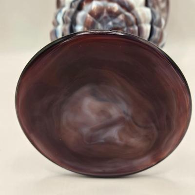 LOT 17L: Slag Glass Pitcher and Goblet