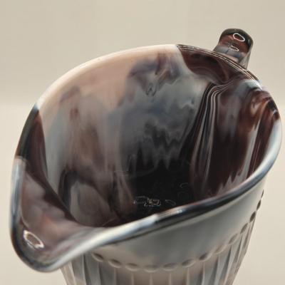 LOT 17L: Slag Glass Pitcher and Goblet