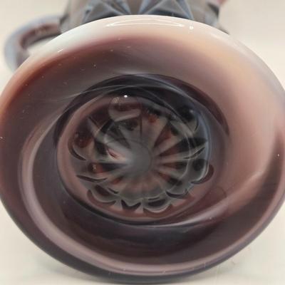 LOT 20L: Vintage Purple Slag Glass Vase and Small Pitcher/Creamer
