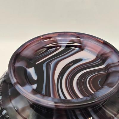 LOT 21L: Victorian Purple Slag Glass Spill Vase and Bowl
