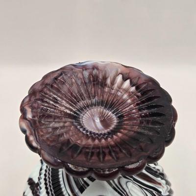 LOT 24L: Vintage Slag Glass Goblet, Pedestal Bowl, and Candy Dish