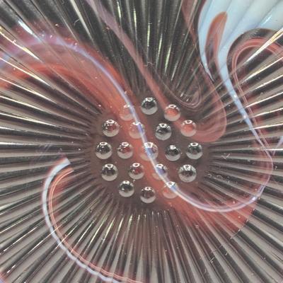 LOT 28L: Five Vintage Slag Glass Ribbon Plates