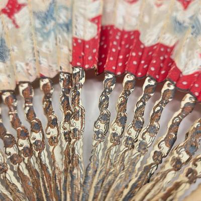 LOT 36L: Fans, Ladies Dress Gloves, and Handkerchief