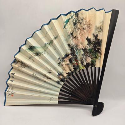 LOT 36L: Fans, Ladies Dress Gloves, and Handkerchief
