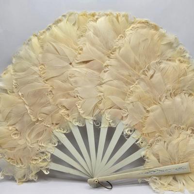 LOT 37L: Feather Fan and Ladies Handkerchiefs