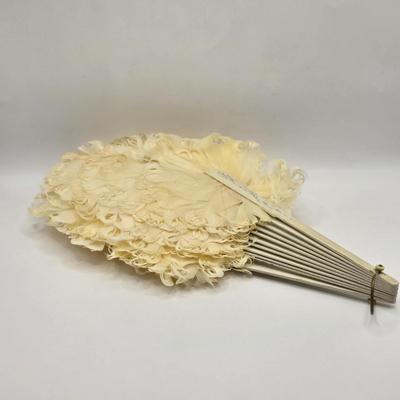 LOT 37L: Feather Fan and Ladies Handkerchiefs