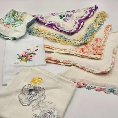 LOT 37L: Feather Fan and Ladies Handkerchiefs