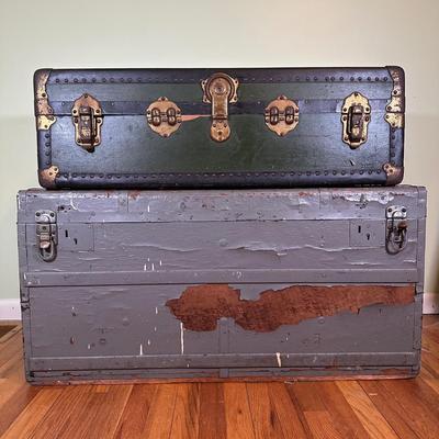 LOT 42B: Two Vintage Wooden Chests