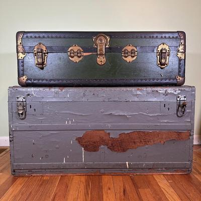 LOT 42B: Two Vintage Wooden Chests