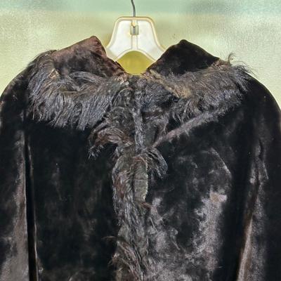 LOT 53B: Antique Velvet Cape & David’s Bridal Faux Fur Jacket