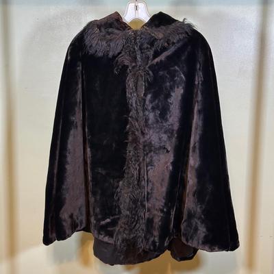 LOT 53B: Antique Velvet Cape & David’s Bridal Faux Fur Jacket