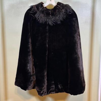 LOT 53B: Antique Velvet Cape & David’s Bridal Faux Fur Jacket