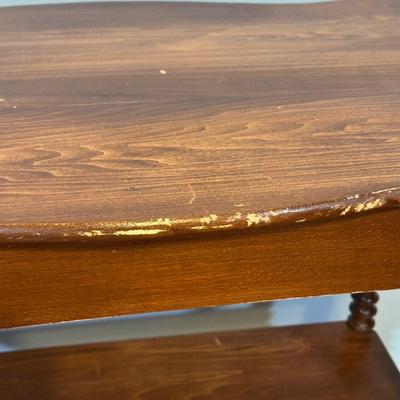 LOT 59A: Two Matching Vintage Victorian Spool Leg Side Tables